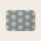 Boho Summer Sun Pattern XVII Blue and Beige Bath Mat Gallery Image 1