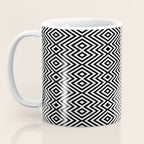 Boho Western Geometric Pattern VIII Black and White Coffee Mug Gallery Image 3