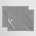 Boho Western Geometric Pattern VIII Black and White Placemat Gallery Image 1