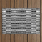 Boho Western Geometric Pattern VIII Black and White Outdoor Rug Gallery Image 1