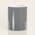 Boho Western Geometric Pattern VIII Black and White Coffee Mug Gallery Image 4