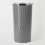 Boho Western Geometric Pattern VIII Black and White Travel Mug Gallery Image 1