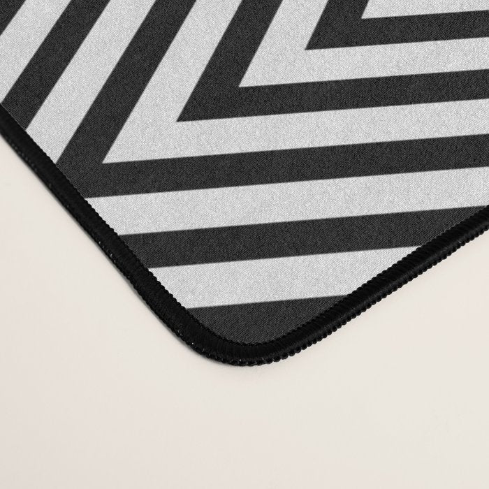 Boho Western Geometric Pattern VIII Black and White Desk Mat Gallery Image 4