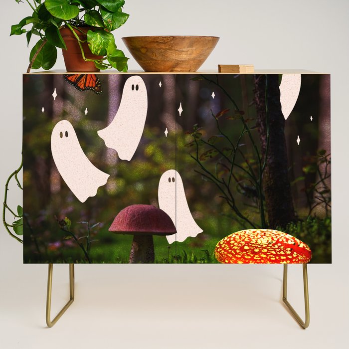 Spooky Forest Ghost Collage Credenza Gallery Image 1