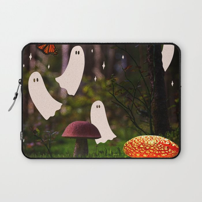 Spooky Forest Ghost Collage Laptop Sleeve Gallery Image 1