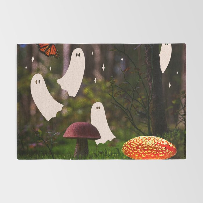 Spooky Forest Ghost Collage Rug Gallery Image 2