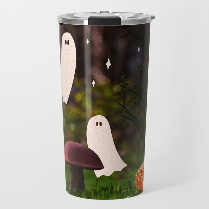 Spooky Forest Ghost Collage Travel Mug Gallery Image 1