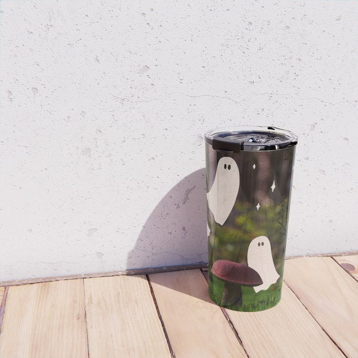 Spooky Forest Ghost Collage Travel Mug Gallery Image 4