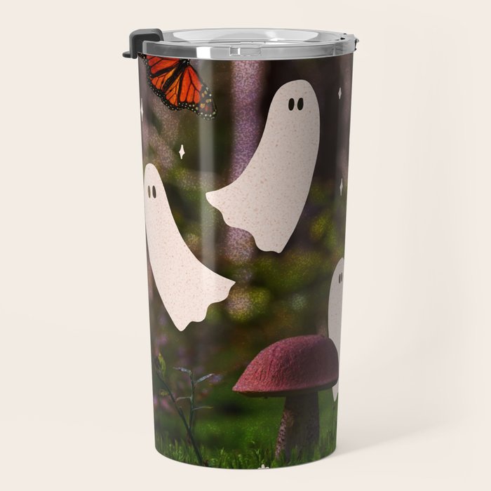 Spooky Forest Ghost Collage Travel Mug Gallery Image 3