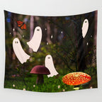 Spooky Forest Ghost Collage Wall Tapestry Gallery Image 4