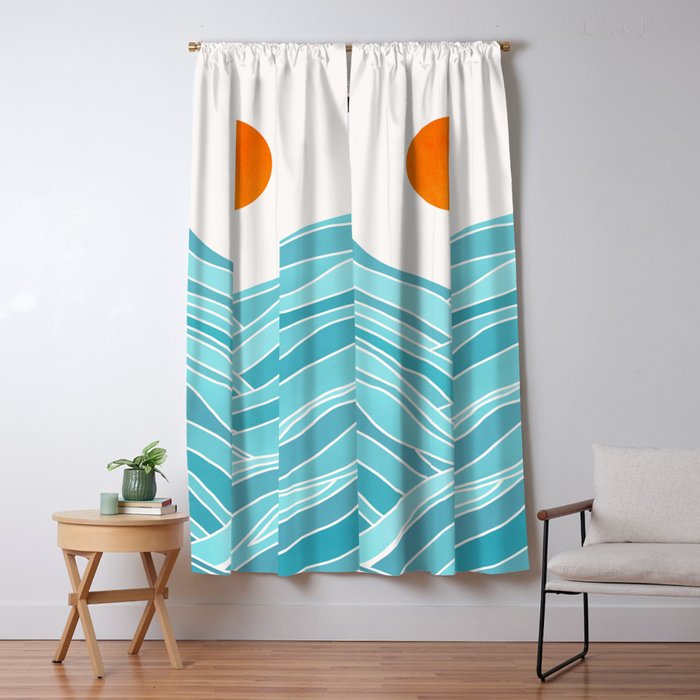 Waves Like Mountains Landscape Window Curtain Gallery Image 1