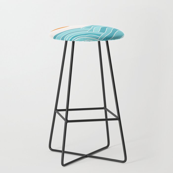 Waves Like Mountains Landscape Stool Gallery Image 1