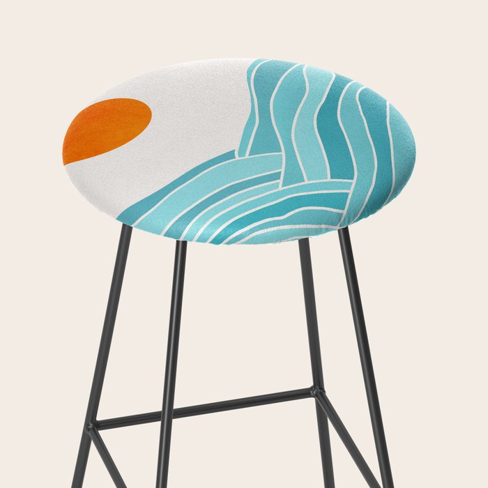 Waves Like Mountains Landscape Stool Gallery Image 2