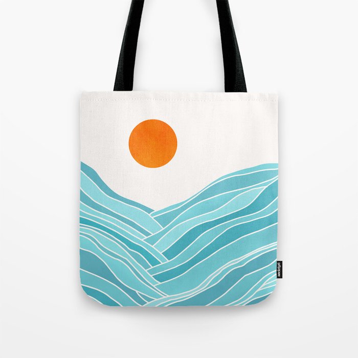 Waves Like Mountains Landscape Tote Bag Gallery Image 1