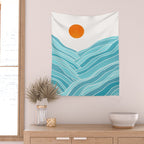 Waves Like Mountains Landscape Wall Tapestry Gallery Image 2