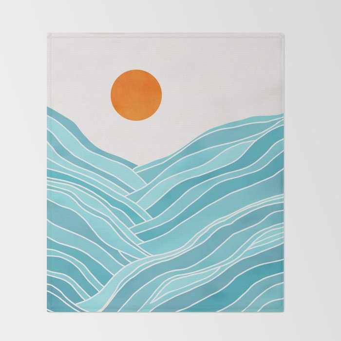 Waves Like Mountains Landscape Throw Blanket Gallery Image 2