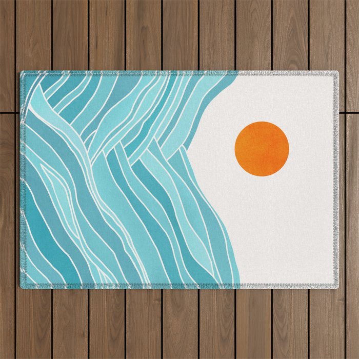 Waves Like Mountains Landscape Outdoor Rug Gallery Image 1