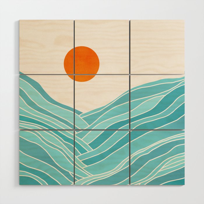Waves Like Mountains Landscape Wood Wall Art Gallery Image 1