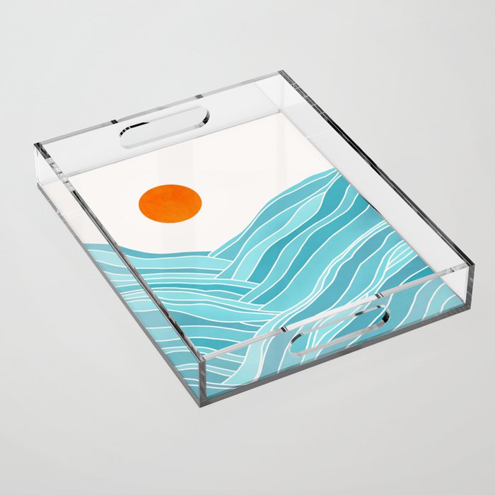 Waves Like Mountains Landscape Acrylic Tray Gallery Image 1
