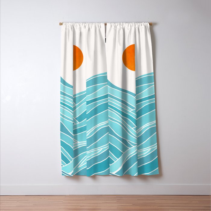 Waves Like Mountains Landscape Window Curtain Gallery Image 3