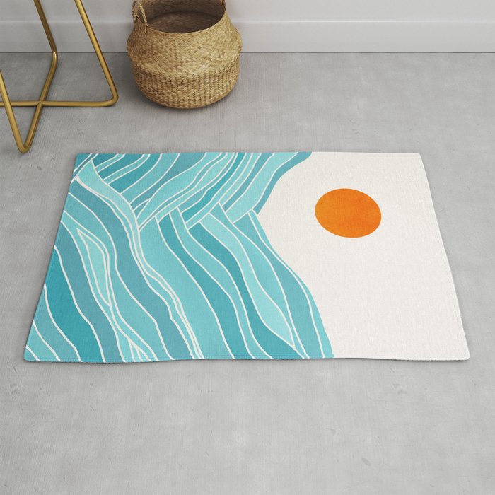 Waves Like Mountains Landscape Rug Gallery Image 1