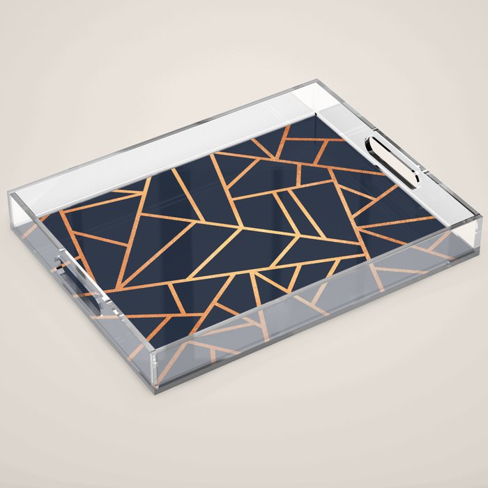 Copper and Midnight Navy Acrylic Tray Gallery Image 1