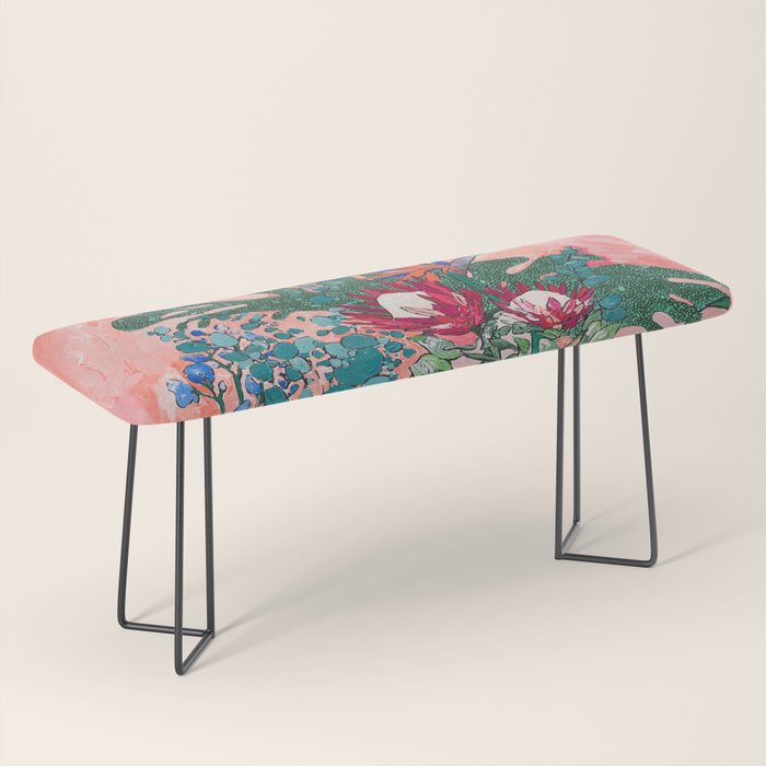 Cockatoo Vase - Bouquet of Flowers on Coral and Jungle Bench Gallery Image 1