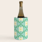 Sky Blue Retro Flowers Vintage Daisy Floral Geometric Green Wine Chiller Gallery Image 1