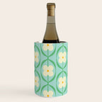 Sky Blue Retro Flowers Vintage Daisy Floral Geometric Green Wine Chiller Gallery Image 2