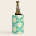 Sky Blue Retro Flowers Vintage Daisy Floral Geometric Green Wine Chiller Gallery Image 3