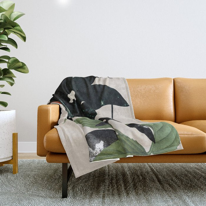 minimal collage/ Flower  Throw Blanket Gallery Image 1