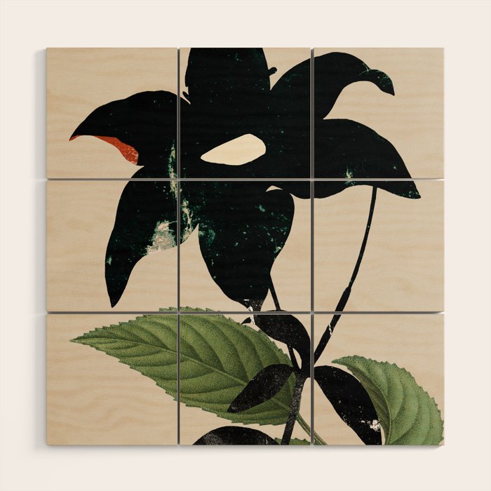 minimal collage/ Flower  Wood Wall Art Gallery Image 1