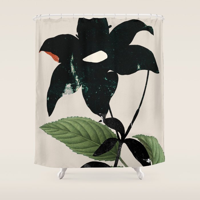 minimal collage/ Flower  Shower Curtain Gallery Image 1