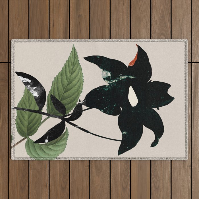 minimal collage/ Flower  Outdoor Rug Gallery Image 1
