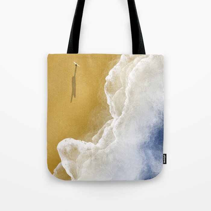 Surfer On The Beach From Above  Tote Bag Gallery Image 1