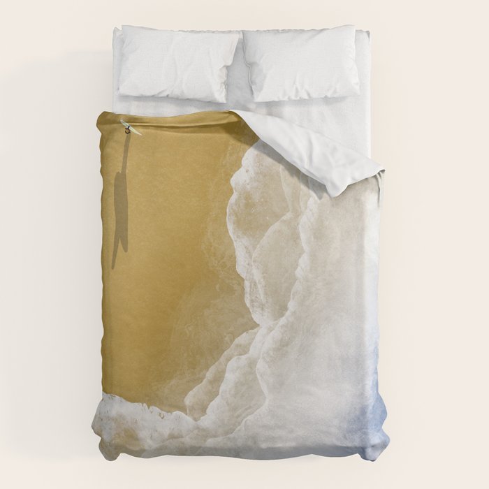 Surfer On The Beach From Above  Duvet Cover Gallery Image 6