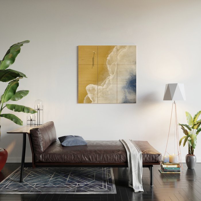 Surfer On The Beach From Above  Wood Wall Art Gallery Image 2