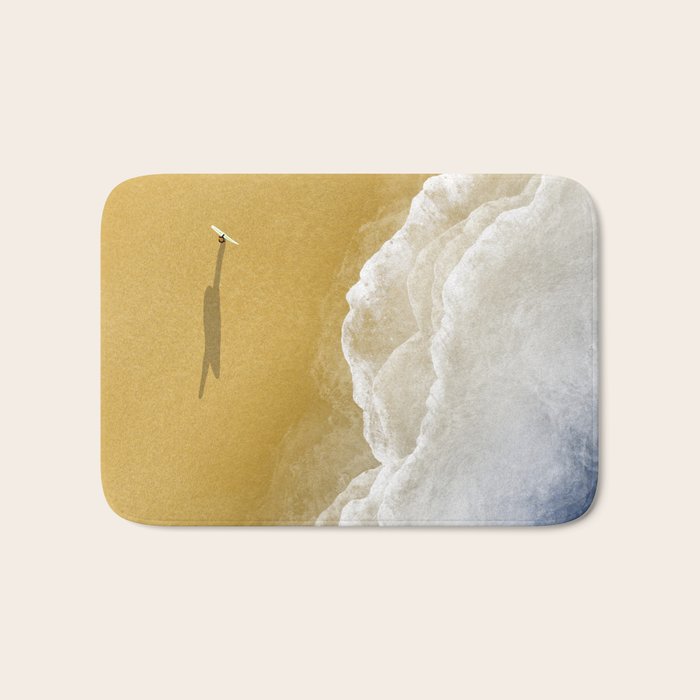 Surfer On The Beach From Above  Bath Mat Gallery Image 1