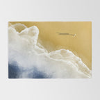 Surfer On The Beach From Above  Rug Gallery Image 2