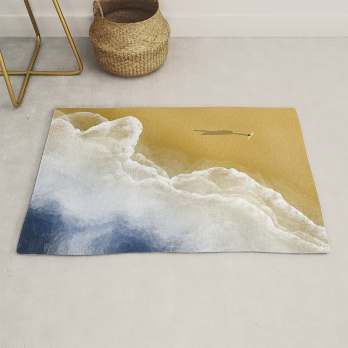 Surfer On The Beach From Above  Rug Gallery Image 1