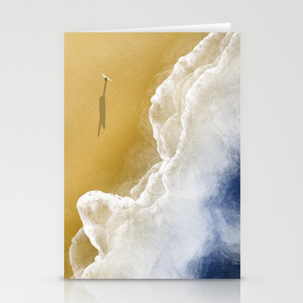 Surfer On The Beach From Above  Stationery Card Gallery Image 1