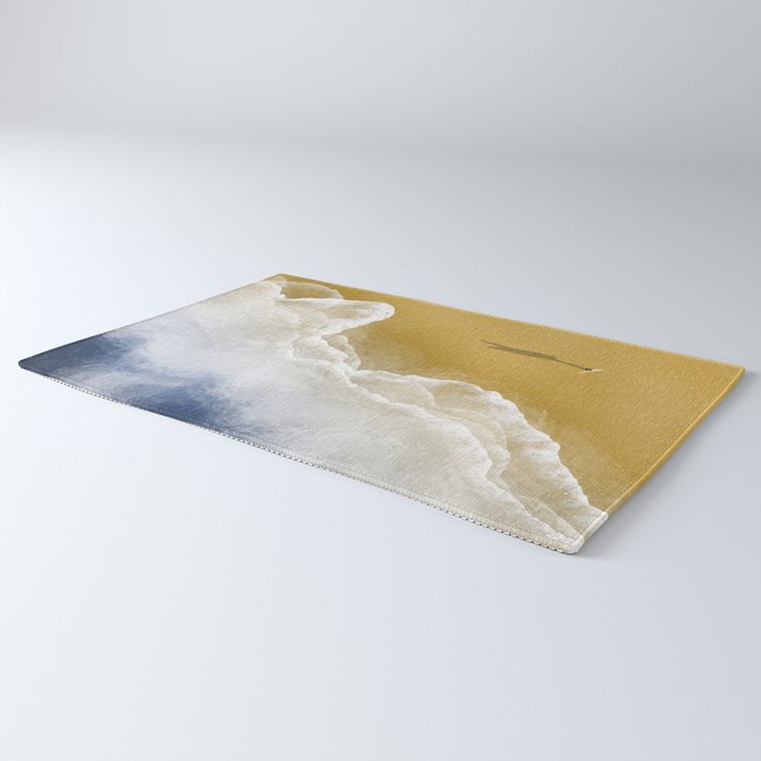 Surfer On The Beach From Above  Rug Gallery Image 3