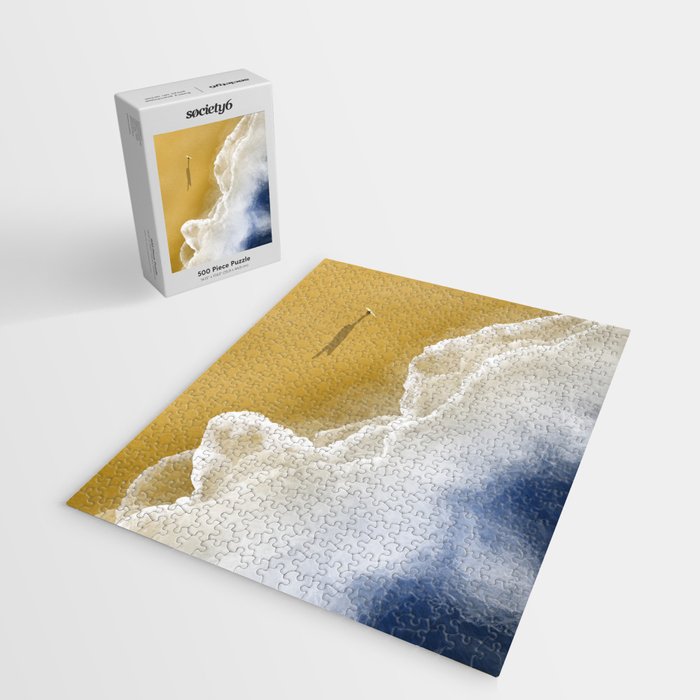 Surfer On The Beach From Above  Jigsaw Puzzle Gallery Image 2