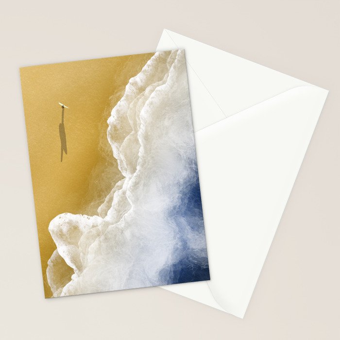 Surfer On The Beach From Above  Stationery Card Gallery Image 2