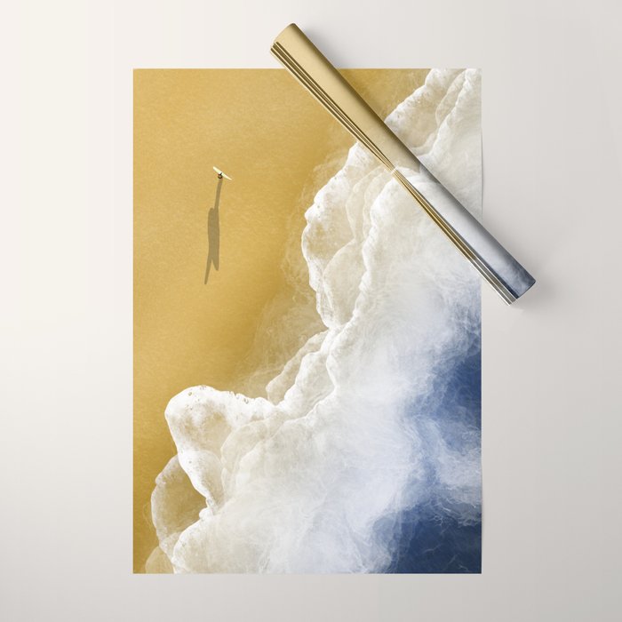Surfer On The Beach From Above  Wrapping Paper Gallery Image 1