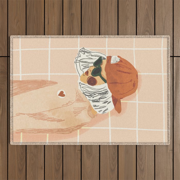 Girl Who Loves Baseball Outdoor Rug Gallery Image 1