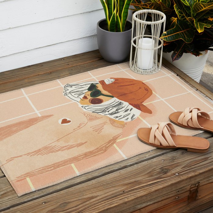 Girl Who Loves Baseball Outdoor Rug Gallery Image 2