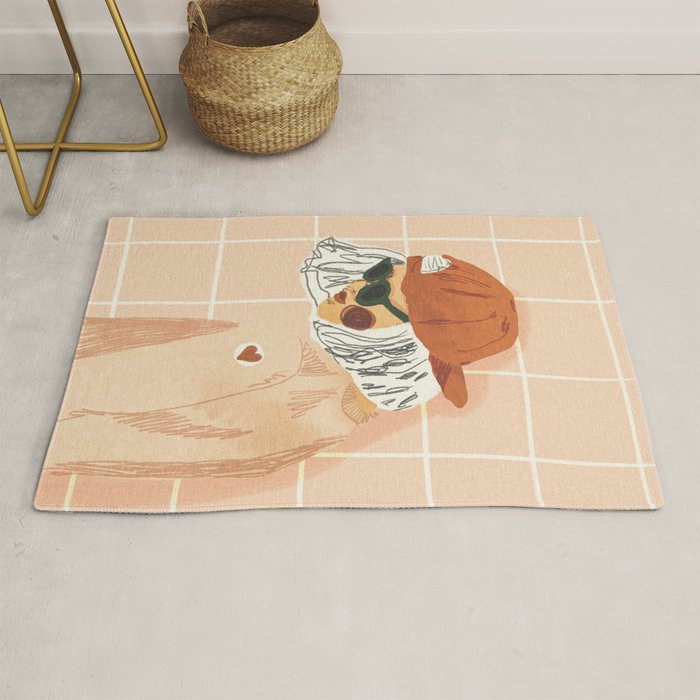 Girl Who Loves Baseball Rug Gallery Image 1