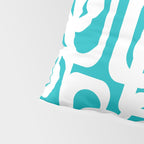 Mid-century Modern Abstract Turquoise and White Loop Pattern Pillow Sham Gallery Image 4