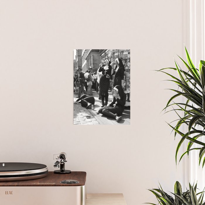 Nuns Photography Rebellious Nuns Drinking and Smoking Poster | Smoking Nuns Vintage Photo -Smoking Poster Gallery Image 2